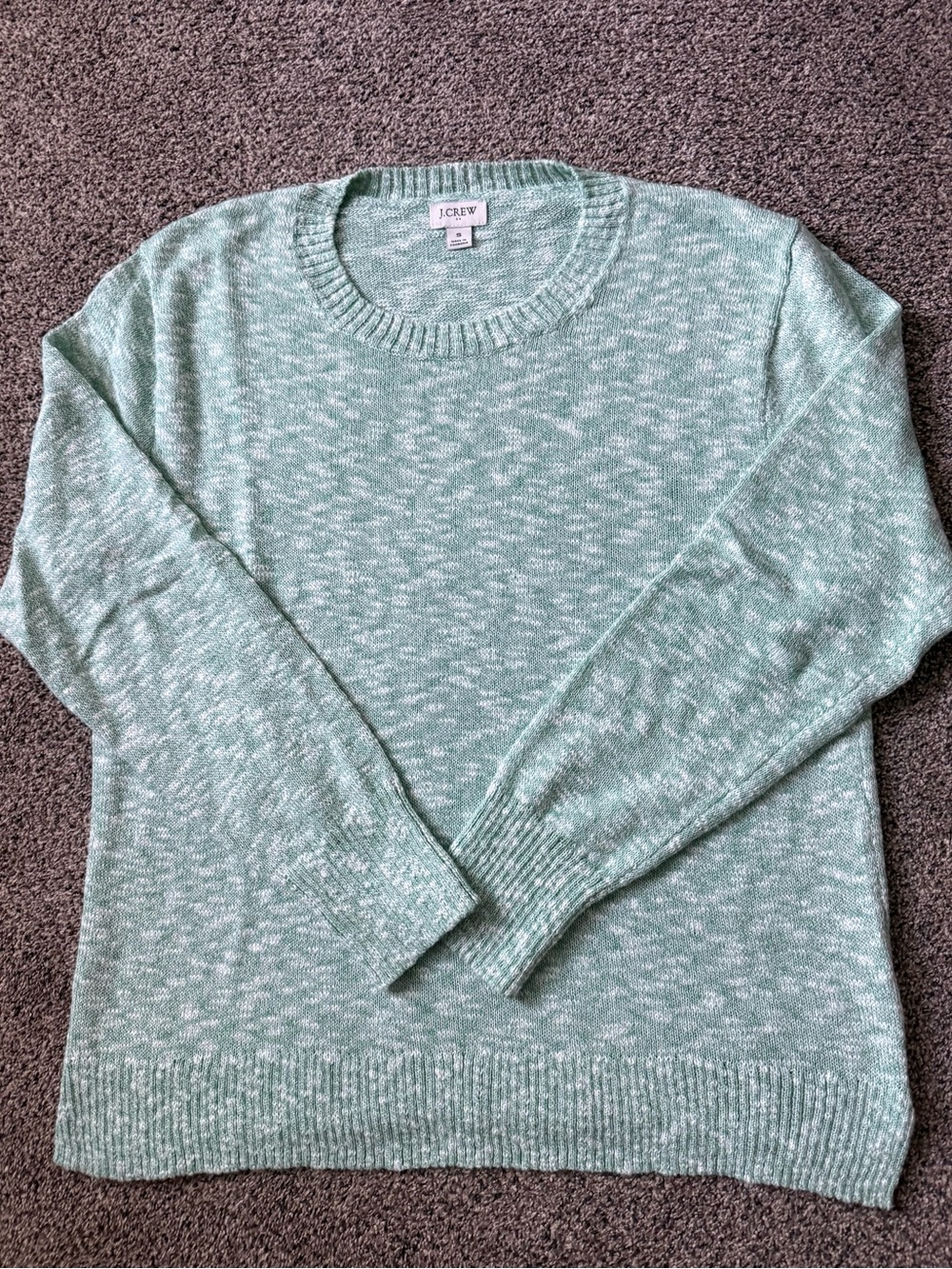 J. Crew Mint Green Marled BeachCrewneck Sweater Small